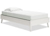 Mavi Platform Bed for Kids, Mid-Century Modern, White - Twin Size