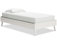 Mavi Platform Bed for Kids, Mid-Century Modern, White - Twin Size 