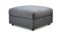 Evolve Linen-Look Fabric Ottoman - Charcoal 