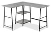 Evlin 42\" L-Shaped Office Desk with Shelves - Grey