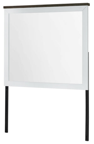 Zoey Bedroom Dresser Mirror - Two-tone White & Brown