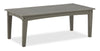 Cape Outdoor Patio Coffee Table - 48\"W, High Density Plastic, UV & Weather Resistant - Grey