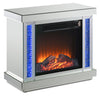 Elsa 28.3\" Glam LED Electric Fireplace - Silver and Glass
