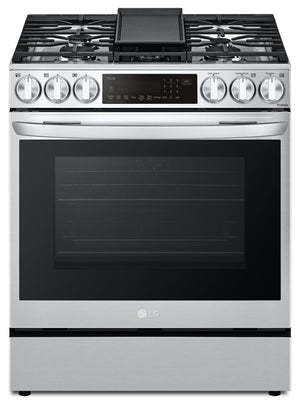 LG 6.3 Cu. Ft. Smart Gas Range with Instaview and ProBake Convection® - Smudge Proof Stainless Steel - LSGL6335F