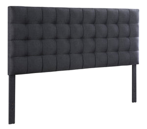 Dani Upholstered Adjustable Headboard in Grey Fabric, Tufted - King Size