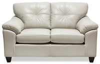 Addison Leath-Aire Loveseat - Beige 