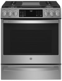 Profile 5.6 Cu. Ft. Smart Gas Range with True European Convection - Stainless Steel Fingerprint Resi… 