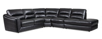 Romeo 4-Piece Genuine Leather Right-Facing Sectional - Black 