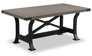 Ironworks Dining Table, Metal, Trestle-Base, 72