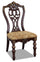 Wynn Dining Chair with Polyester Fabric, Wood, Queen Anne Style - Black