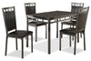 Marc 5pc Dining Set with Table & 4 Chairs, Marble-Look Top, Metal, 48