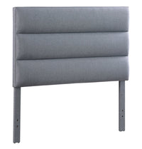 Burk Upholstered Adjustable Headboard in Grey Fabric, Tufted - Full Size 