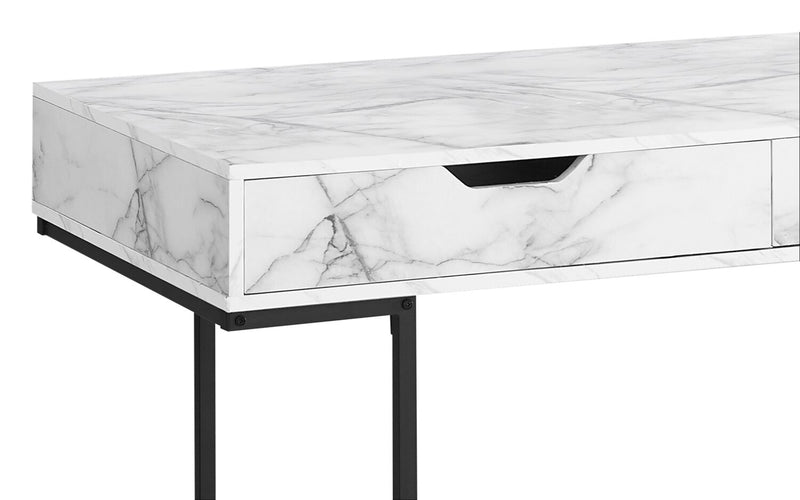 Butler 47.25\" Office Desk with 2-Drawers - White Marble Look