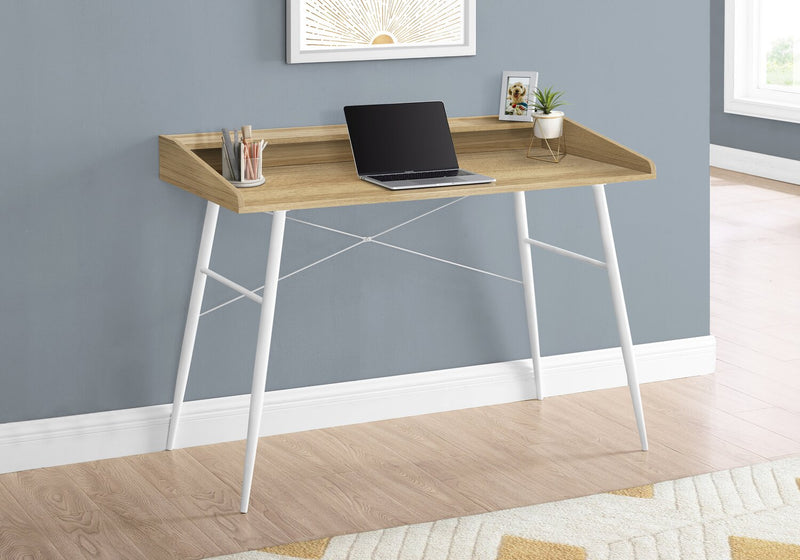 Jeremy 47.25\" Office Desk with Small Hutch - Natural