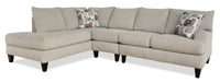 Nofia 3-Piece Chenille Left-Facing Sectional - Linen 