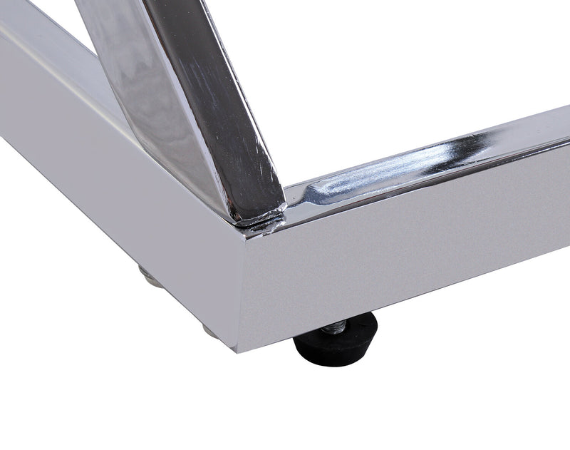 Nixon 47.25\" Modern Glass Top Coffee Table - Chrome with Metal Base