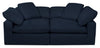 Eclipse Linen-Look Fabric Modular Loveseat - Navy