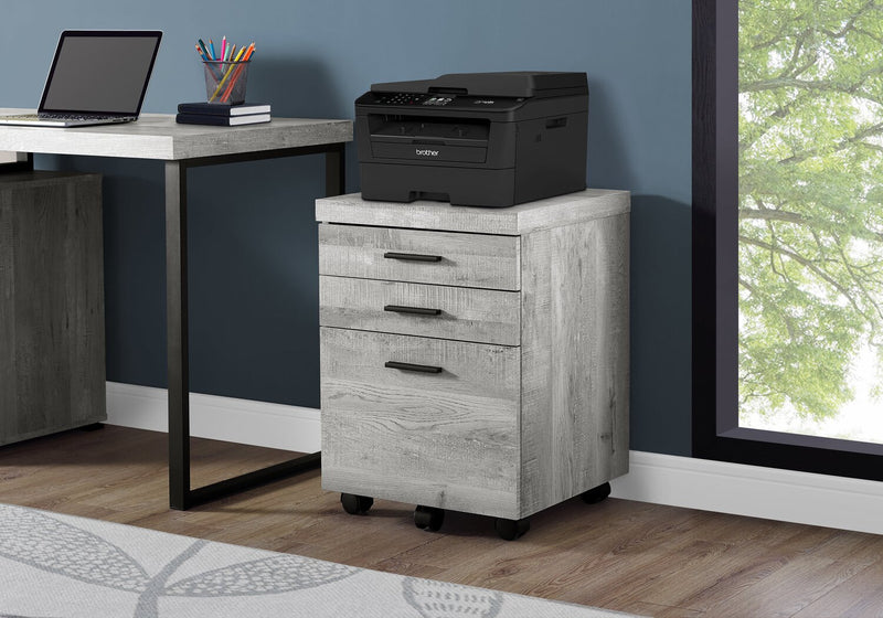 Bruno 18.25\" 3-Drawer Filing Cabinet - Grey