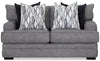 Roland Linen-Look Fabric Loveseat - Grey