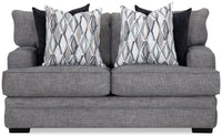 Roland Linen-Look Fabric Loveseat - Grey 