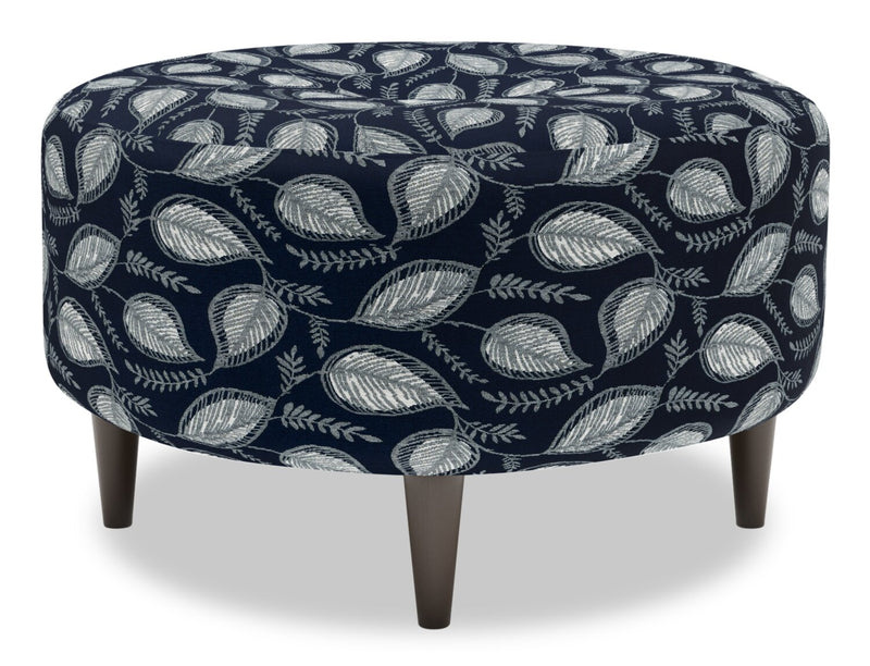 Made in Canada Customizable Sofa Lab The Curve 31\" Fabric Ottoman - Midnight Multicolour