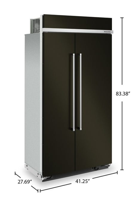 KitchenAid 42\" 25.5 Cu. Ft. Side-by-Side Refrigerator - Black Stainless Steel PrintShield™ - KBSN702MBS