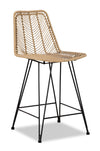 Zuma Counter-Height Stool with Resin Wicker & Metal - Natural