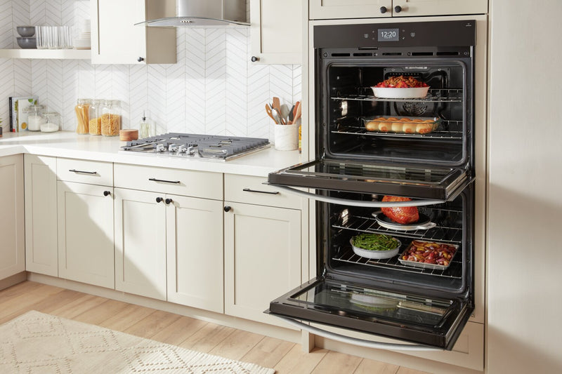 Whirlpool 27\" 8.6 Cu. Ft. Electric Double Wall Oven with True Convection - Fingerprint Resistant Stainless Steel - WOED7027PZ