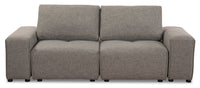 Modera Linen-Look Fabric Modular Loveseat - Grey 