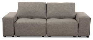 Modera Linen-Look Fabric Modular Loveseat - Grey