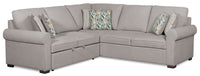 Haven 2-Piece Chenille Sectional with Left-Facing Sleeper Sofa - Grey 