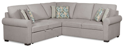 Scott Living Haven 2-Piece Left-Facing Chenille Fabric Sleeper Sectional - Grey | Sofa-lit sectionnel de gauche Haven de Scott Living 2 pièces en tissu de chenille - gris