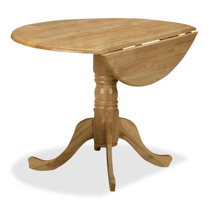 Andi Drop-Leaf Dining Table, Wood, Pedestal Base, 40