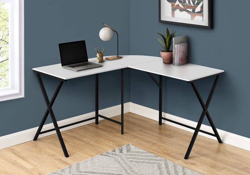 Lidia 55.25\" L-Shaped Corner Office Desk - White