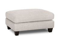 Ainsley Linen-Look Fabric Ottoman - Linen 