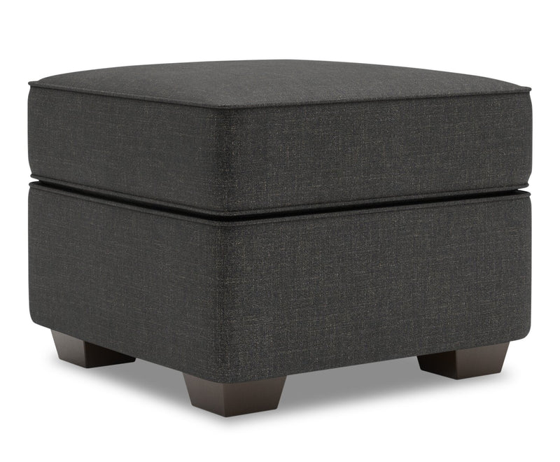 Made in Canada Customizable Sofa Lab Roll 24\" Linen-Look Fabric Ottoman - Luna Kohl Grey