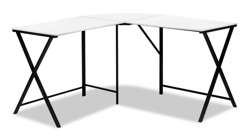 Lidia 55.25\" L-Shaped Corner Office Desk - White