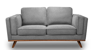 Kassia Linen-Look Loveseat - Grey