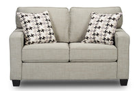 Sawyer Linen-Look Fabric Loveseat - Light Grey 