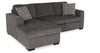 Legend 2-Piece Left-Facing Chenille Sleeper Sectional Sofa - Pepper