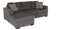 Legend 2-Piece Left-Facing Chenille Sleeper Sectional Sofa - Pepper 