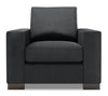 Made in Canada Sofa Lab Customizable Track 38\" Linen-Look Fabric Chair with Track Arms - Pax Pepper Grey