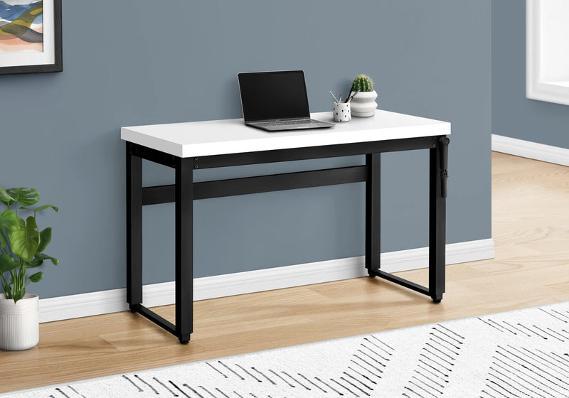 Kai 47.25\" Adjustable Height Office Desk - White/Black
