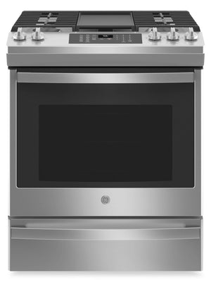 GE 5.6 Cu. Ft. Gas Range with Convection and Air Fry - Stainless Steel - JCGS760SPSS