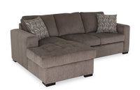 Legend 2-Piece Left-Facing Chenille Sleeper Sectional Sofa - Pewter 