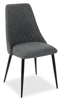 Miya Dining Chair with Polyester Fabric, Metal - Charcoal 