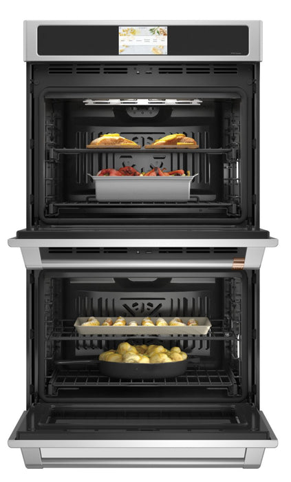 Cafe 30\" 10 Cu. Ft. Electric Double Wall Oven with True European Convection - Stainless - CTD90DP2NS1