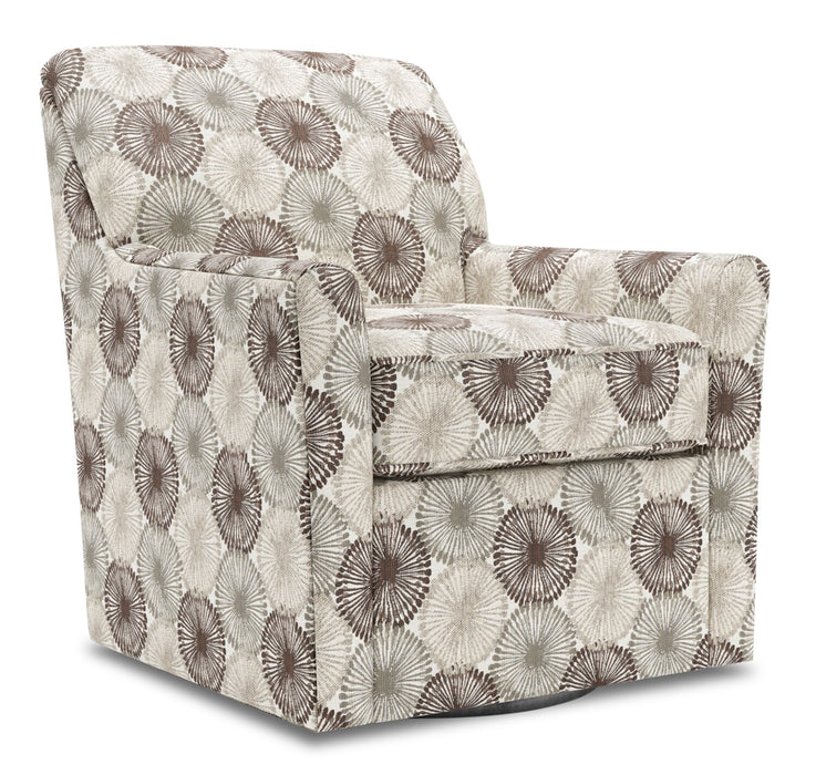 Made in Canada Sofa Lab Customizable Swivel 31\" Fabric Accent Chair - Stone Multicolour