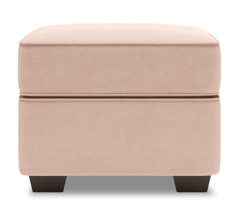 Made in Canada Customizable Sofa Lab Roll 24\" Linen-Look Fabric Ottoman - Pax Rose Pink