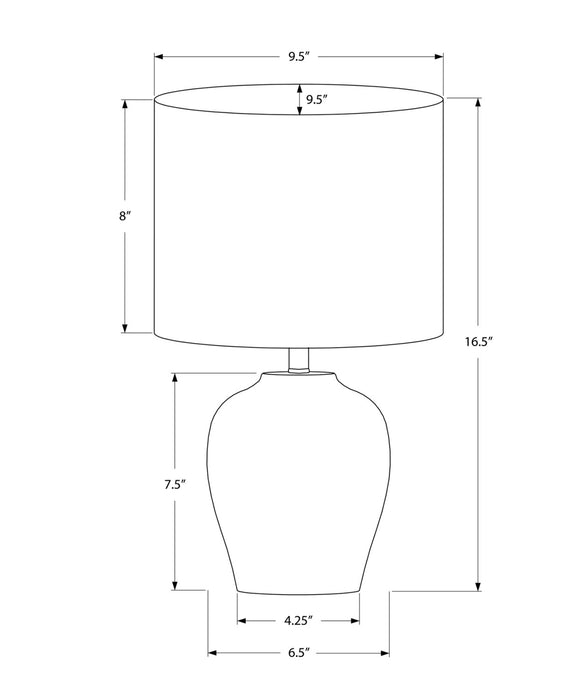 17\" Black Ceramic Drum Shade Table Lamp